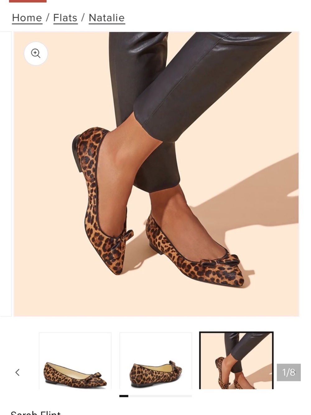 Sarah Flint Natalie Leopard-Print Pointed Ballet Flats with Bow